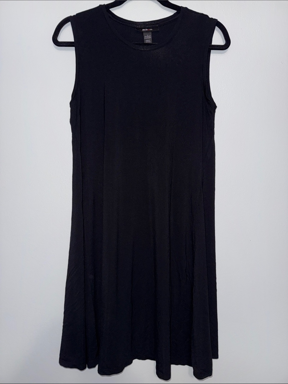 Style & Co. Black Sleeveless High-Low A-Line Dress